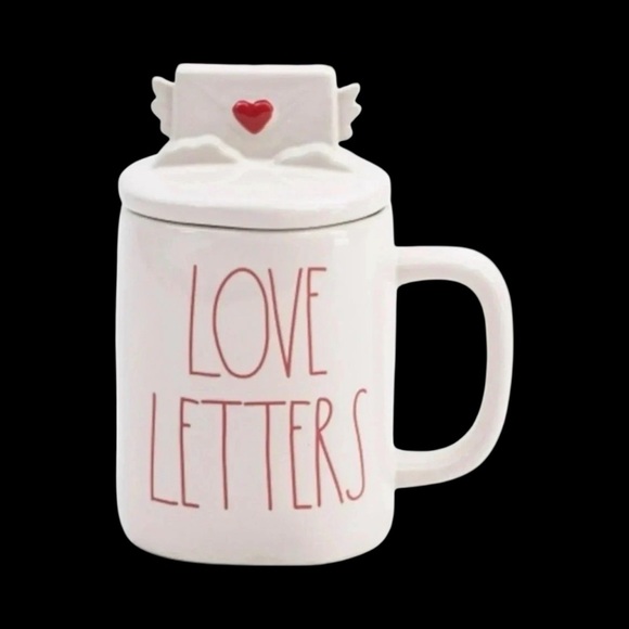 RAE DUNN by Magenta Artisan Love Letters Mug with Topper NEW - Picture 8 of 14
